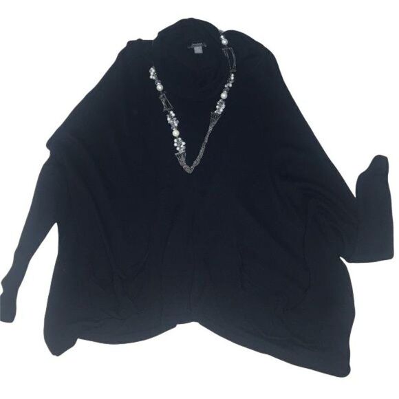 Neiman Marcus Black Cowl Neck Sweater Tunic Size XS - Picture 1 of 8